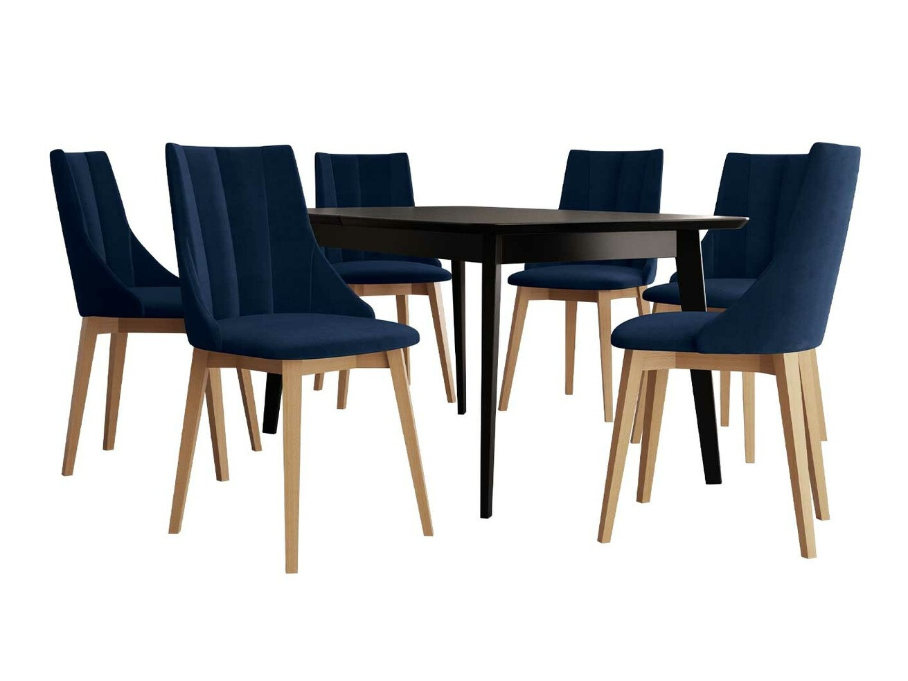 Маса и столове за трапезария Racine 139 (Кафяв + Magic Velvet 2216)