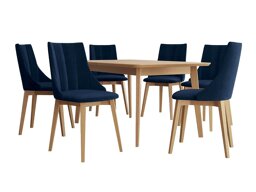 Маса и столове за трапезария Racine 139 (Кафяв + Magic Velvet 2216)