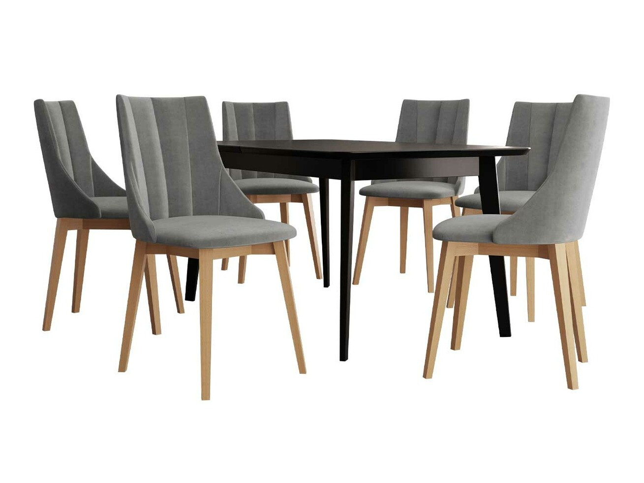 Маса и столове за трапезария Racine 139 (Кафяв + Magic Velvet 2217)