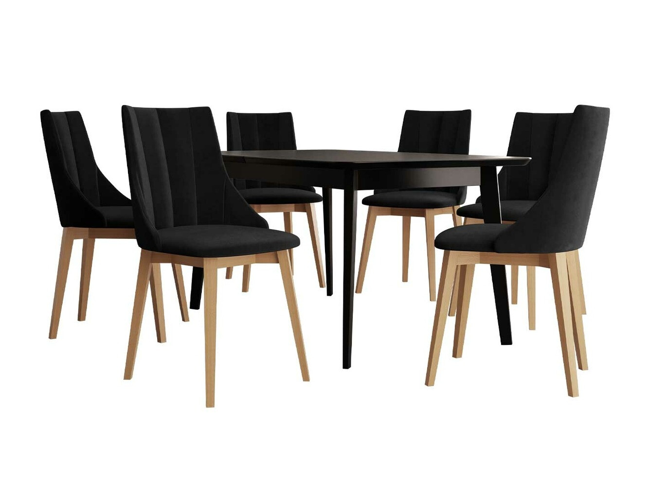 Маса и столове за трапезария Racine 139 (Кафяв + Magic Velvet 2219)