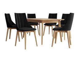 Маса и столове за трапезария Racine 139 (Кафяв + Magic Velvet 2219)