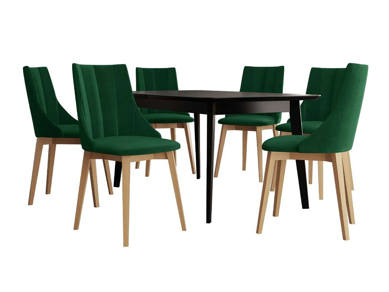 Маса и столове за трапезария Racine 139 (Кафяв + Magic Velvet 2225)