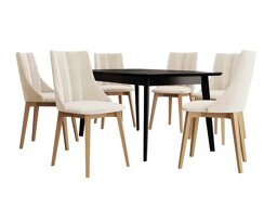 Маса и столове за трапезария Racine 139 (Кафяв + Magic Velvet 2250)