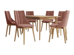 Маса и столове за трапезария Racine 139 (Кафяв + Magic Velvet 2258)