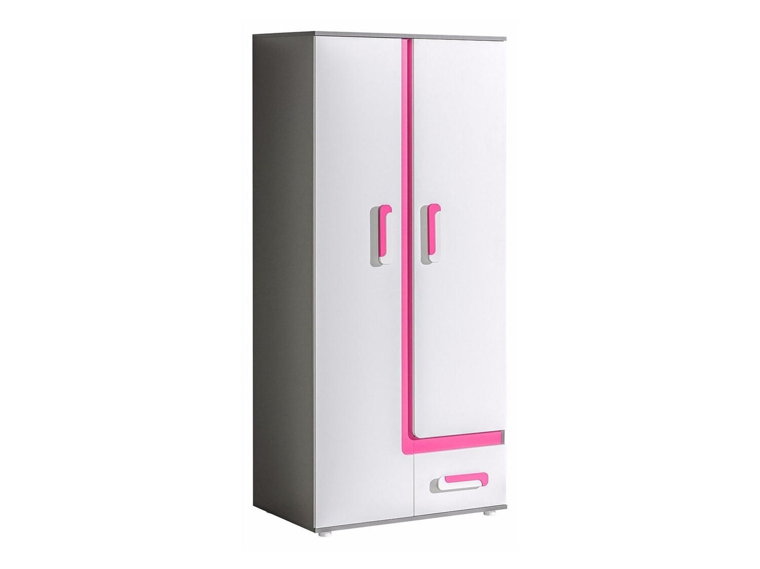 Гардероб Levtala 101 (Антрацит + Бял + Роза)