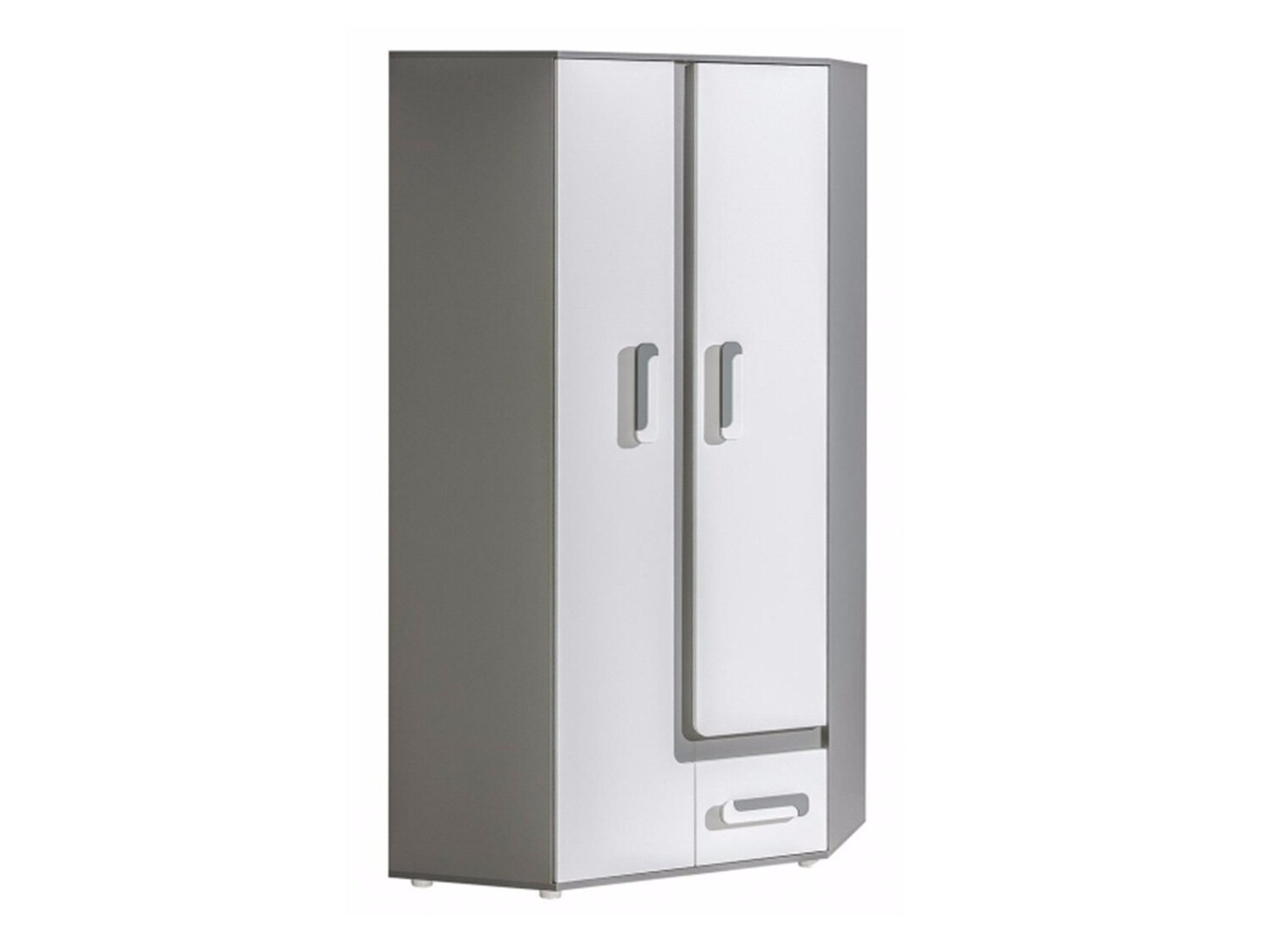 Ъглов гардероб Levtala 102 (Антрацит + Бял)