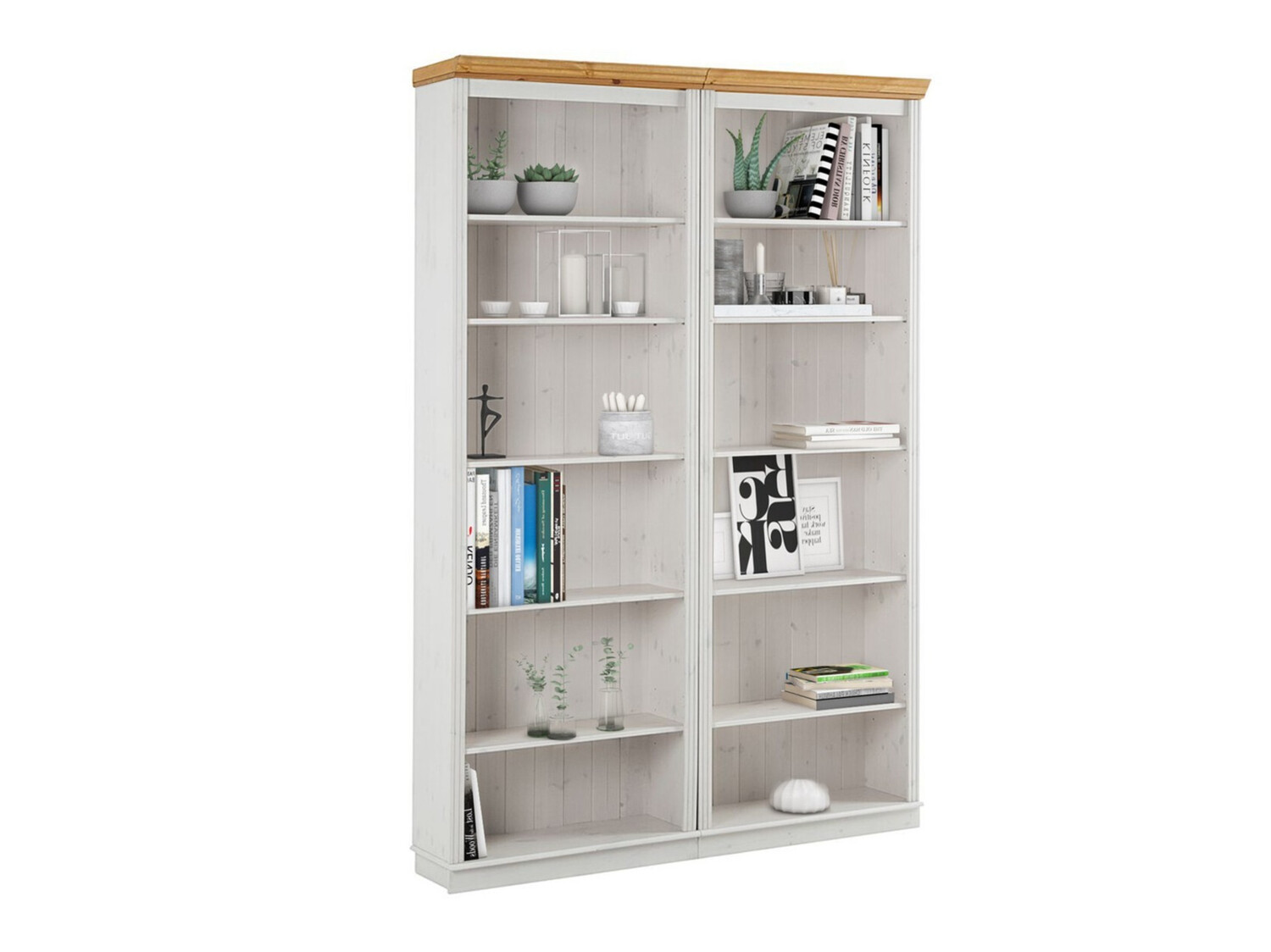 Комплект етажерки Saltoro 116 (Бял + Меден дъб)