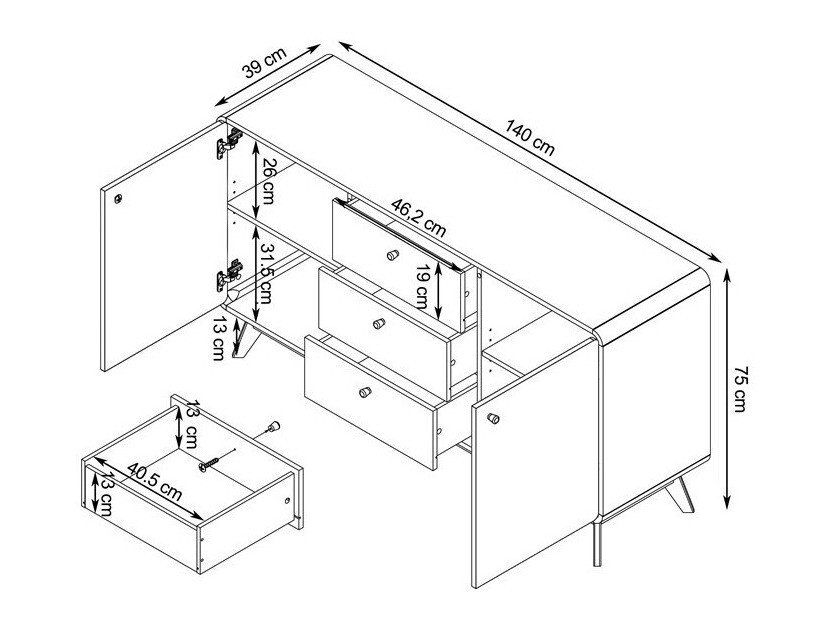 Скрин Elbtena 110 (Бял + Дъб)