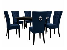 Маса и столове за трапезария Racine 144 (Черен + Magic Velvet 2216)