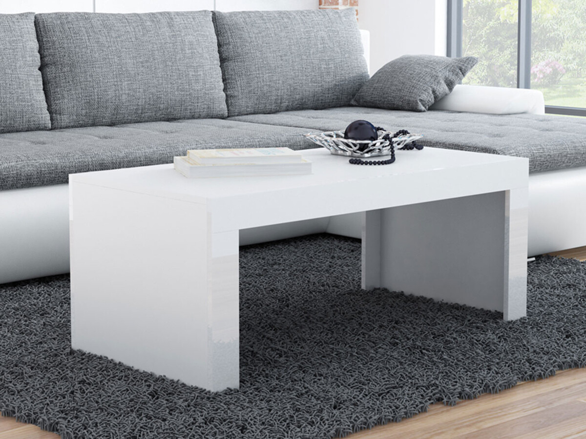 Масичка за кафе Charlotte 107 (Бял + Бял гланц)