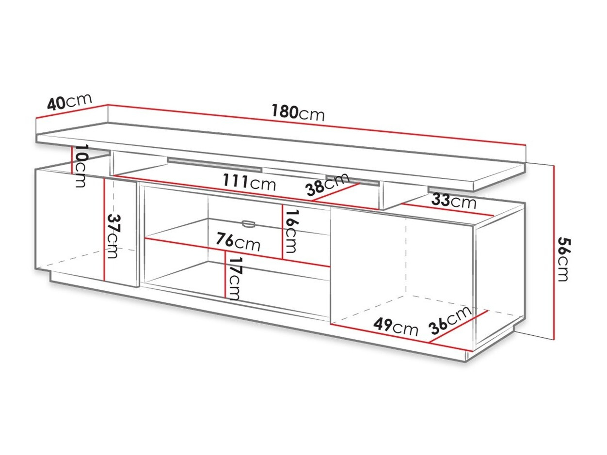 ТВ шкаф Figura (Бял + Бял гланц)