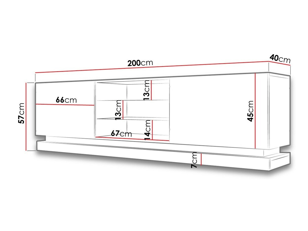 ТВ шкаф Linar I (Бял + Бял гланц)
