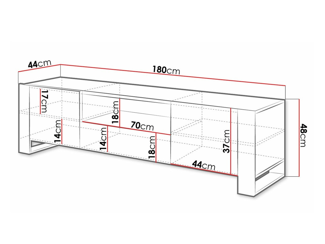 ТВ шкаф Socius (Дъб уотан + Антрацит)