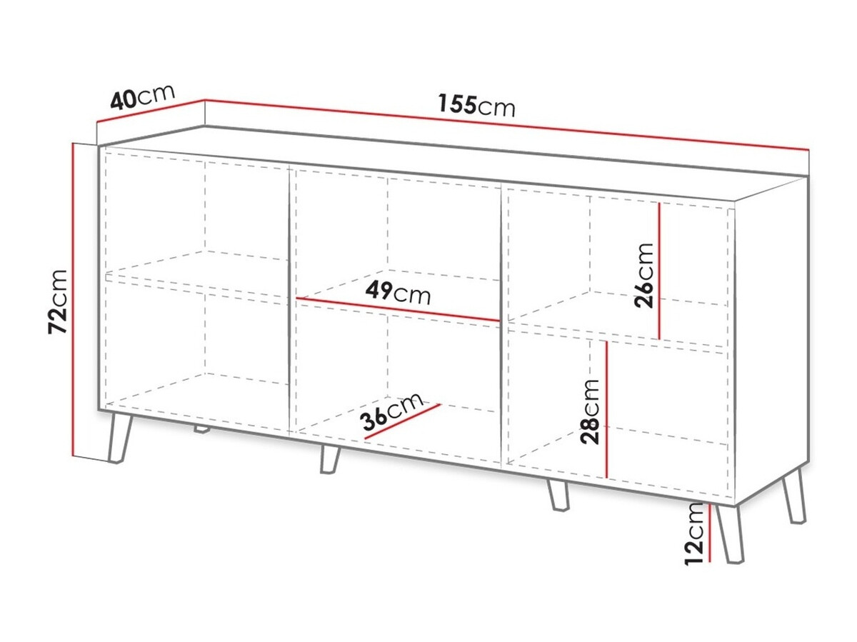Шкаф Charlotte 140 (Черен)