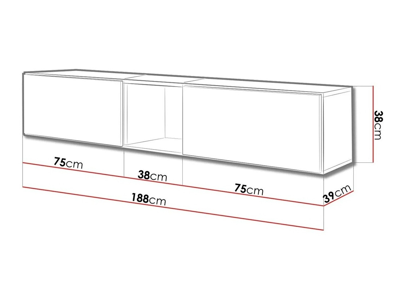ТВ шкаф Corbele 115 (Бял)
