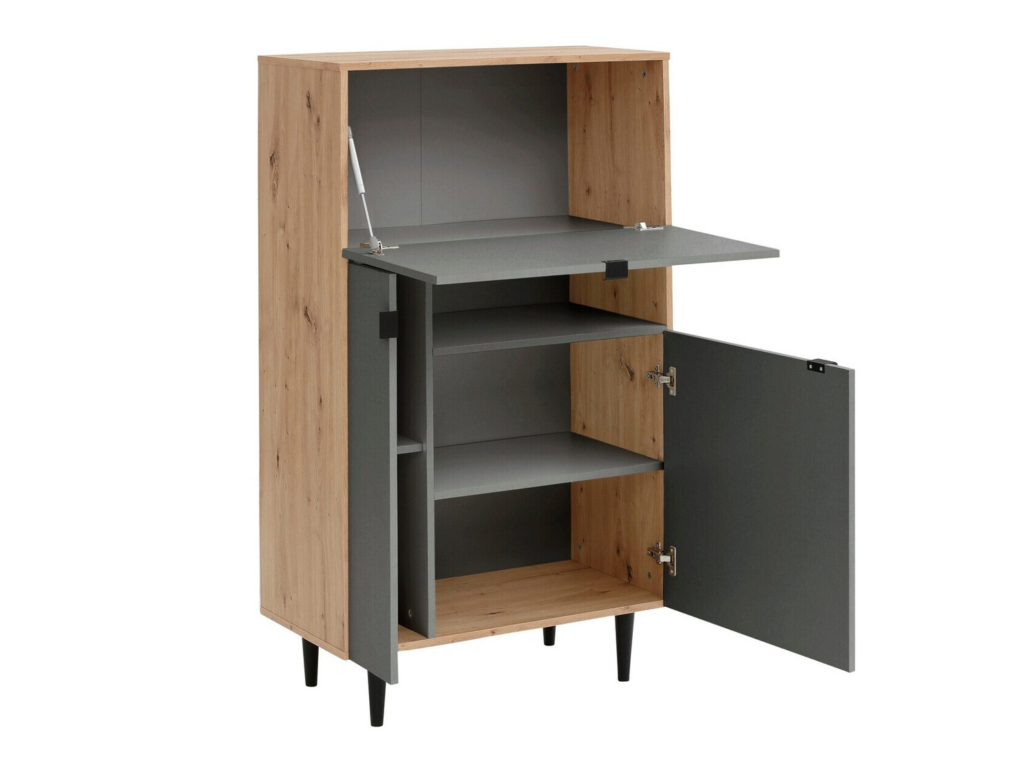 Шкаф Denton 1436 (Сив + Artisan дъб)