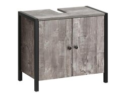 Стоящ шкаф за баня за мивка Larnovo 113 (Сив дъб + Черен)