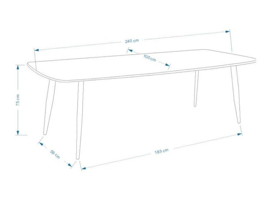 Маса Dallas 131 (Бял + Черен)