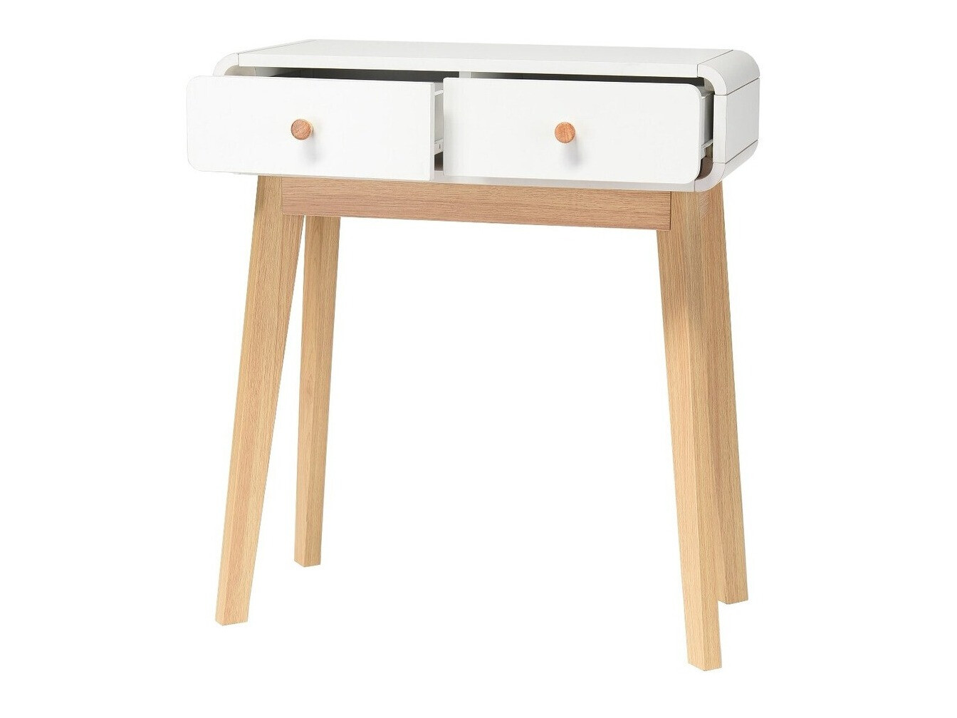 Конзолна маса Elbtena 106 (Бял + Дъб)