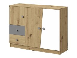 Скрин Almira 106 (Artisan дъб + Бял + Сив)