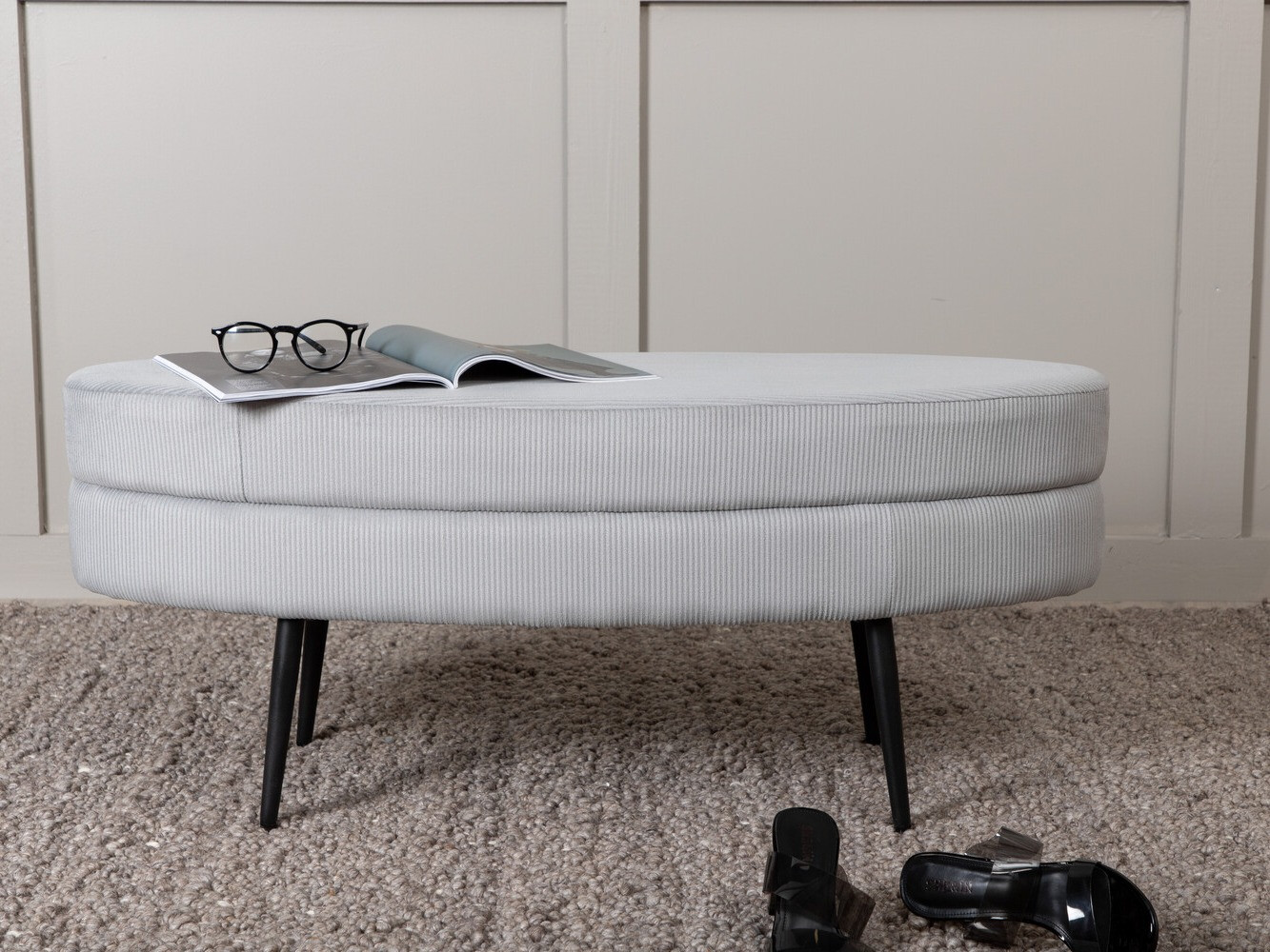 Тапицирана пейка Dallas 2920 (Сив + Черен)