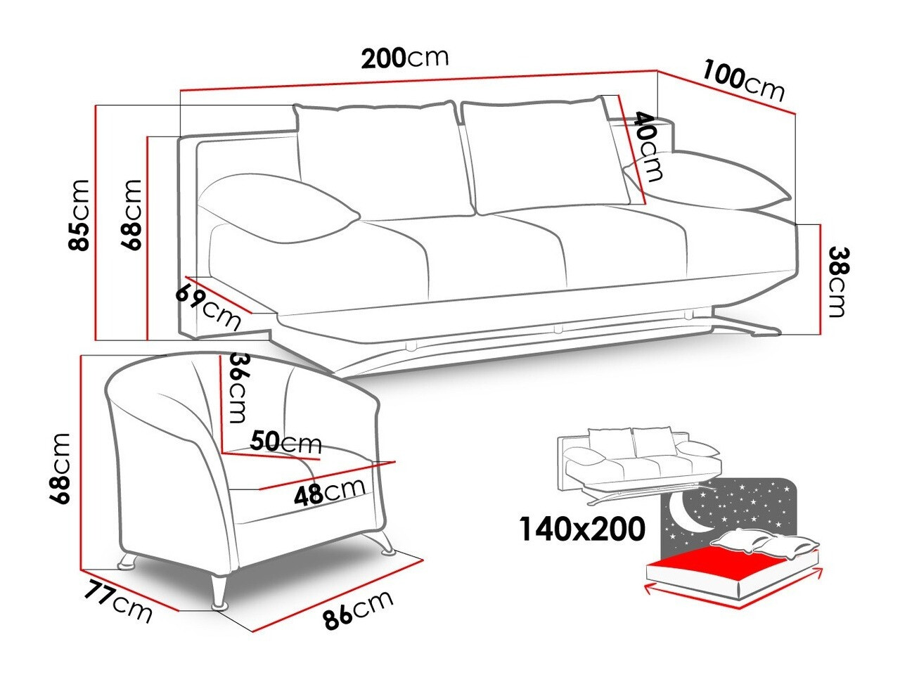 Комплект мека мебел Velum (Soft 020)