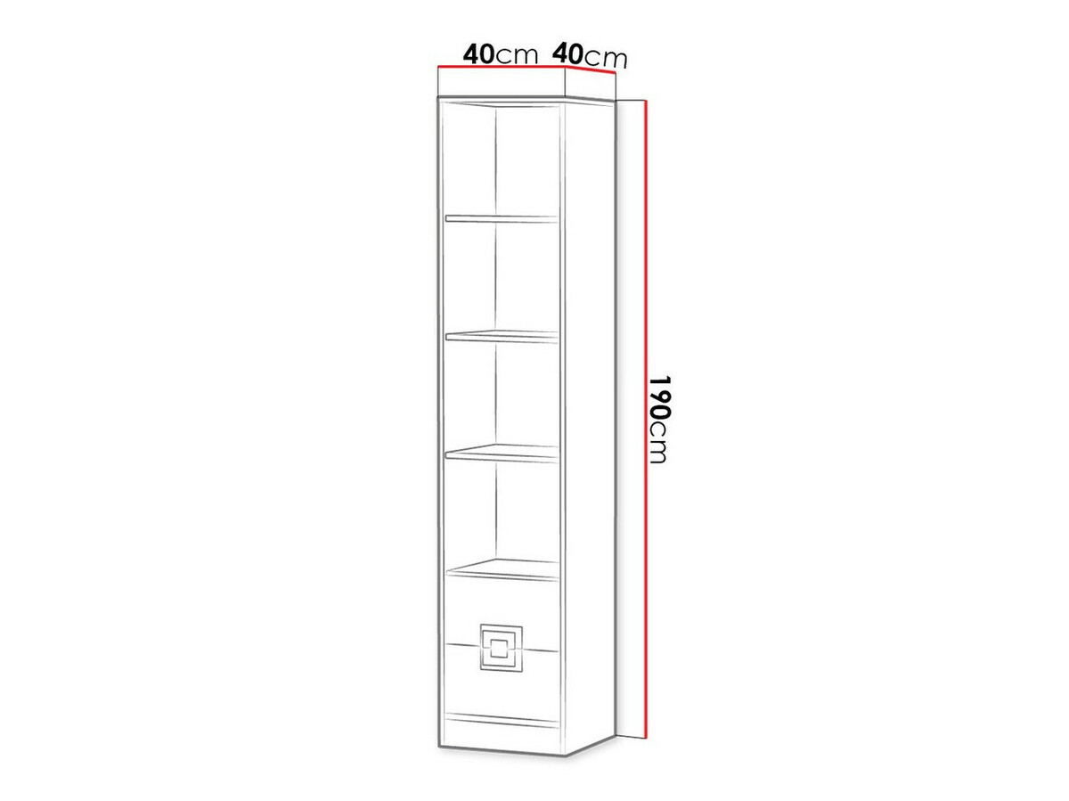 Етажерка Balvire 107 (Светъл дъб + Бял + Тюркоаз)