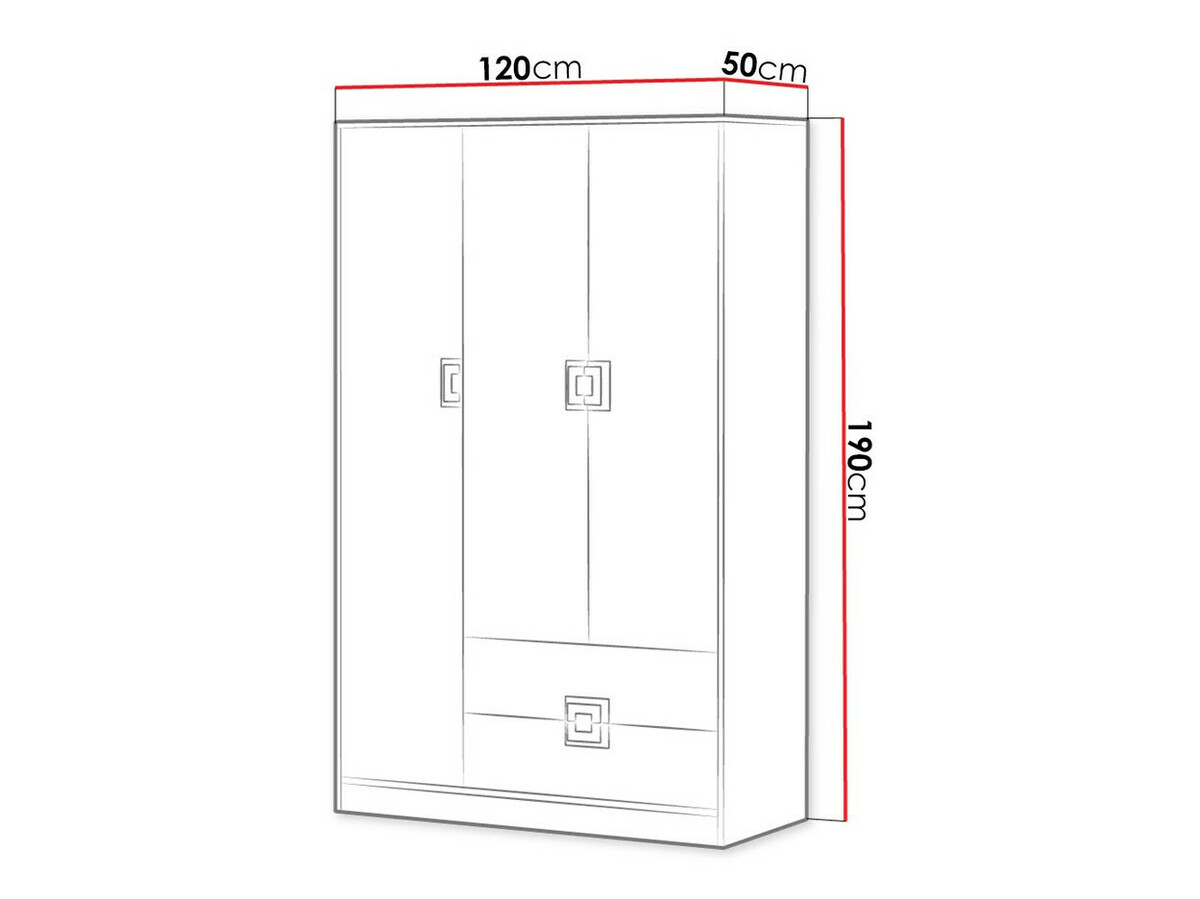 Гардероб Balvire 104 (Светъл дъб + Бял + Сив)