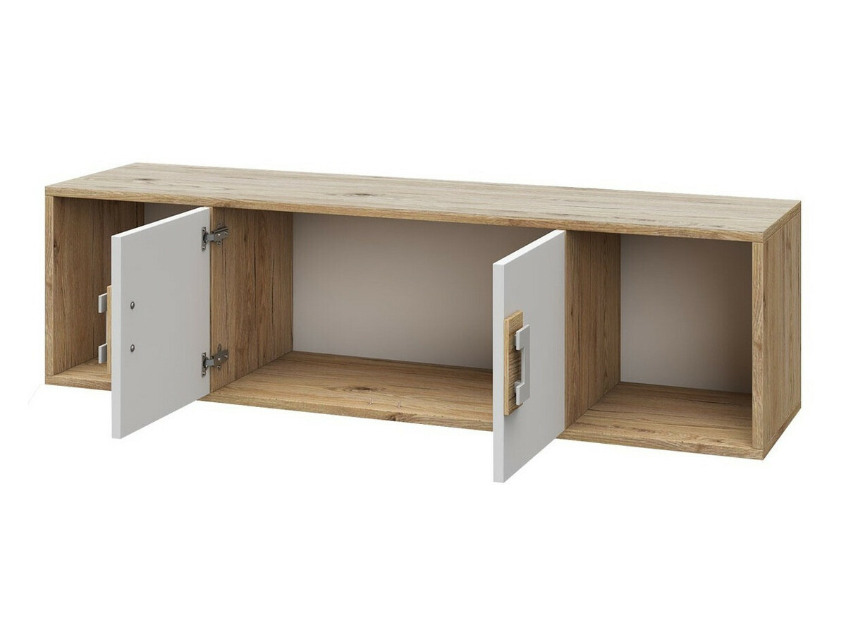 Стенна етажерка Balvire 112 (Светъл дъб + Бял)