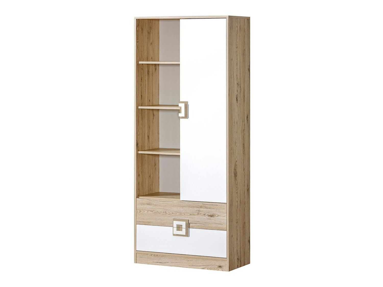 Етажерка Balvire 105 (Светъл дъб + Бял)