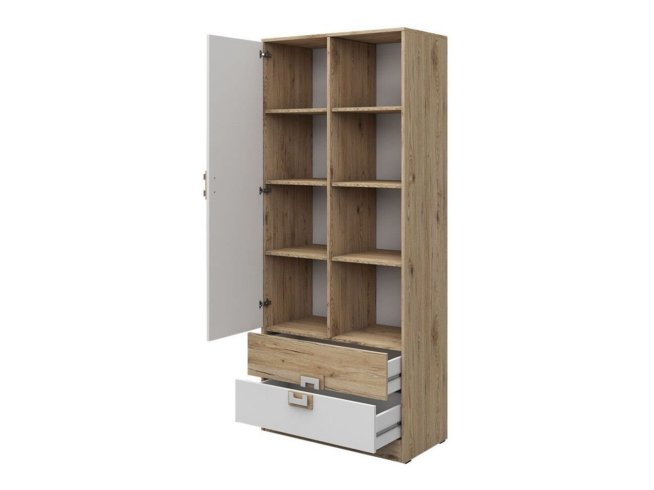 Етажерка Balvire 105 (Светъл дъб + Бял)