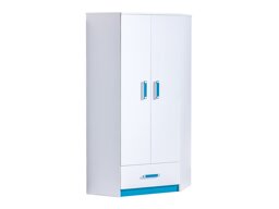 Ъглов гардероб Lorlare 112 (Бял + Тюркоаз)