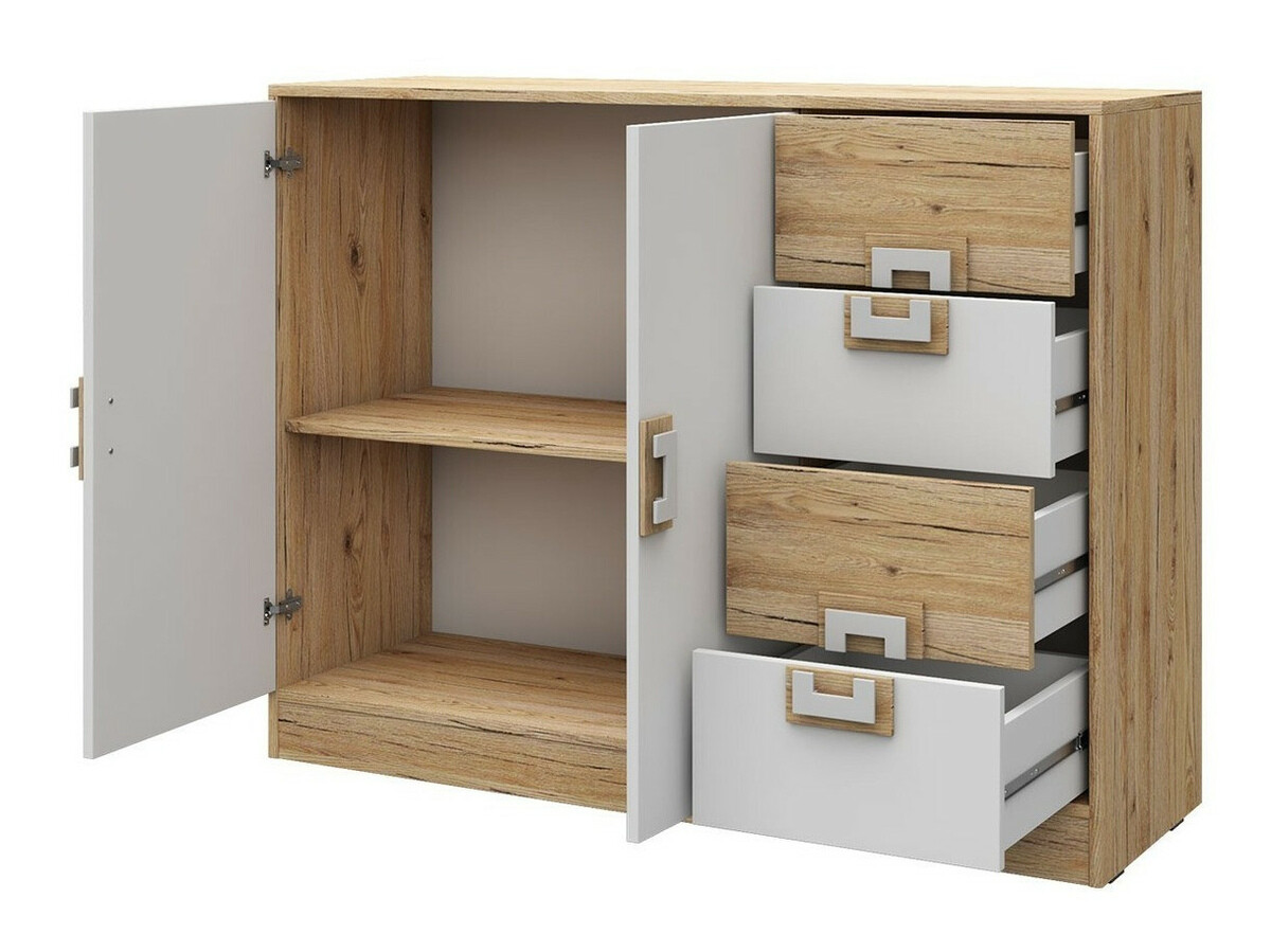 Комплект за детска стая Balvire 114 (Светъл дъб + Бял + Сив)