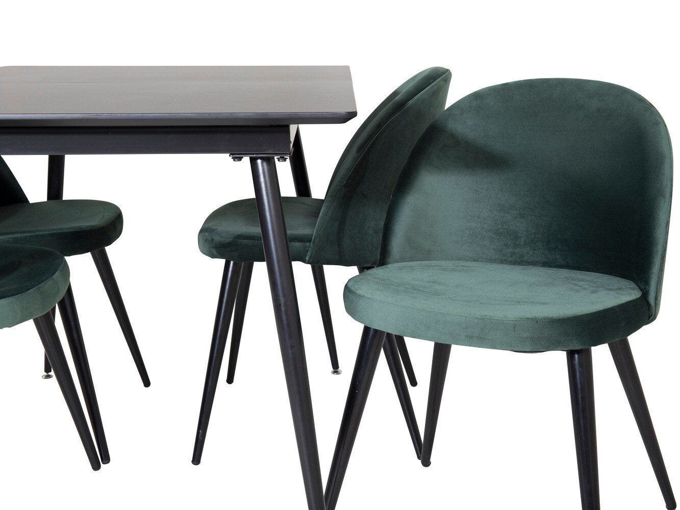 Маса и столове за трапезария Dallas 1521 (Зелен + Черен)