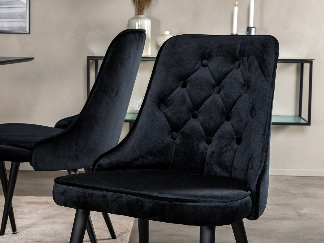 Маса и столове за трапезария Dallas 1522 (Черен)