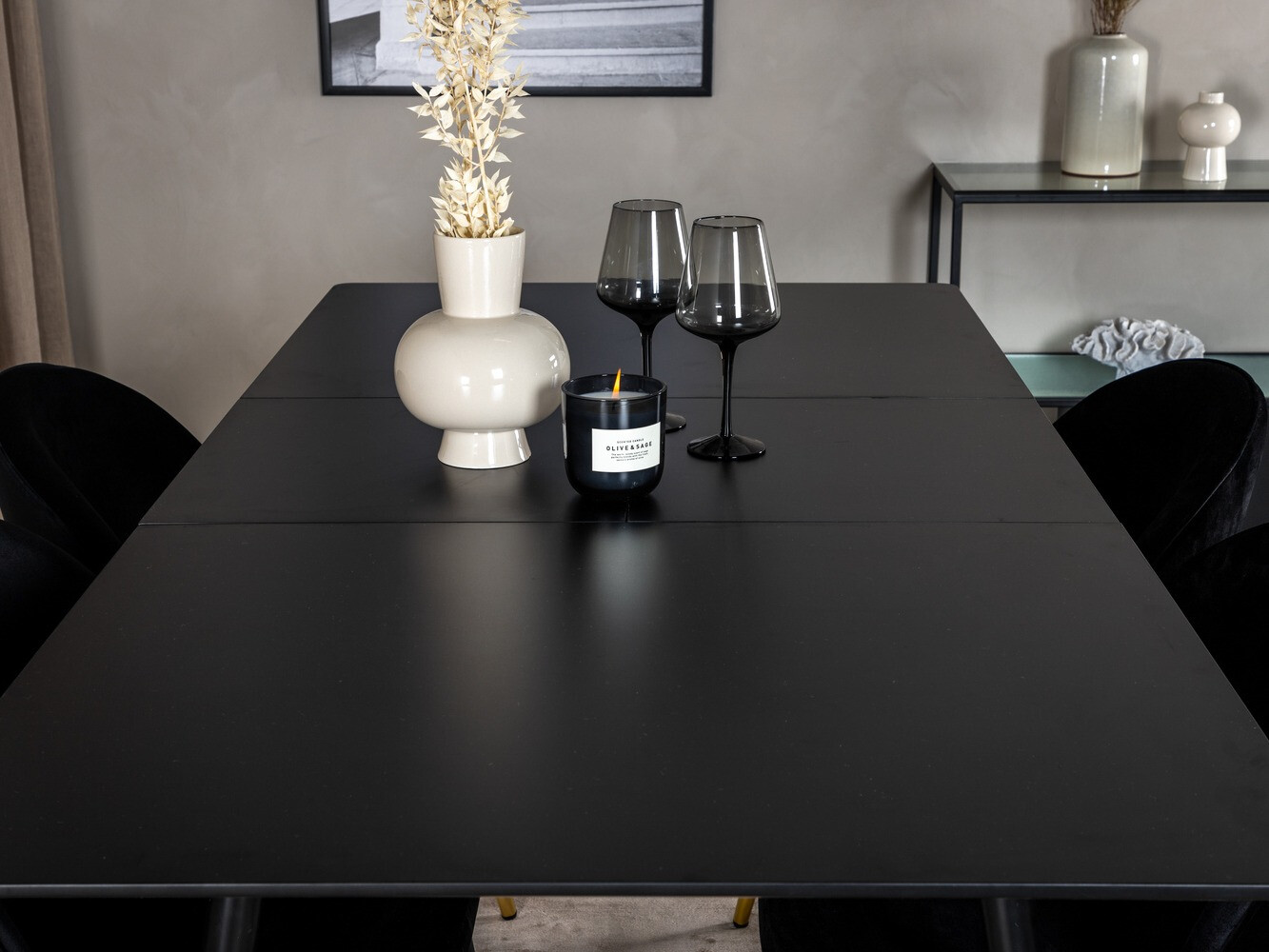 Маса и столове за трапезария Dallas 1526 (Черен)