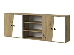 Окачен шкаф Mirelbu 115 (Artisan дъб + Бял + Черен)