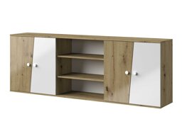 Окачен шкаф Mirelbu 115 (Artisan дъб + Бял гланц)