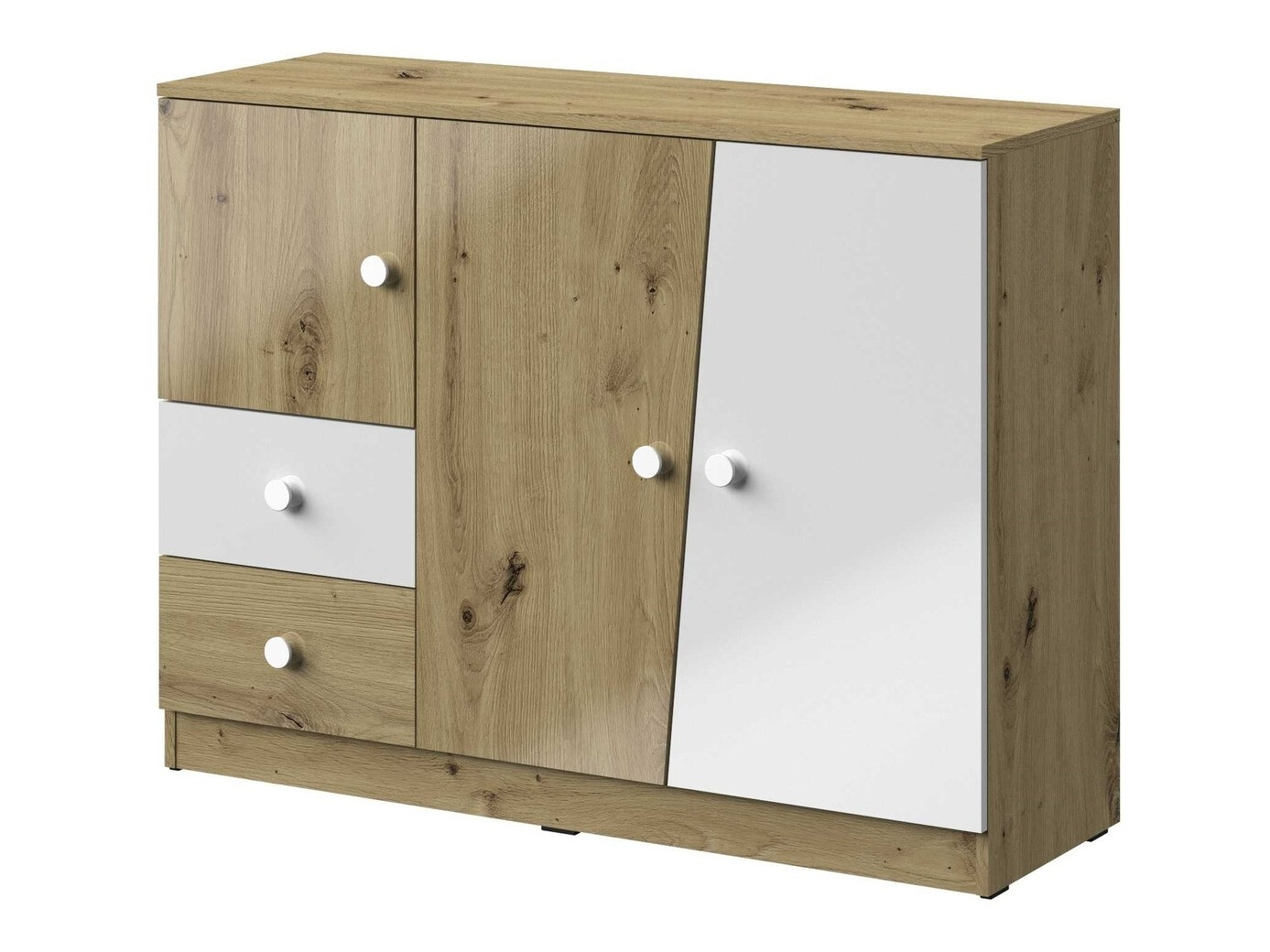 Скрин Mirelbu 106 (Artisan дъб + Бял гланц)