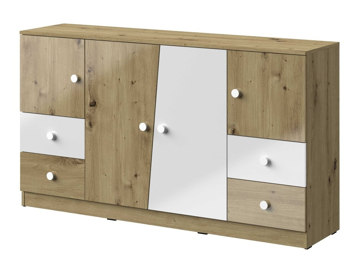 Скрин Mirelbu 105 (Artisan дъб + Бял гланц)