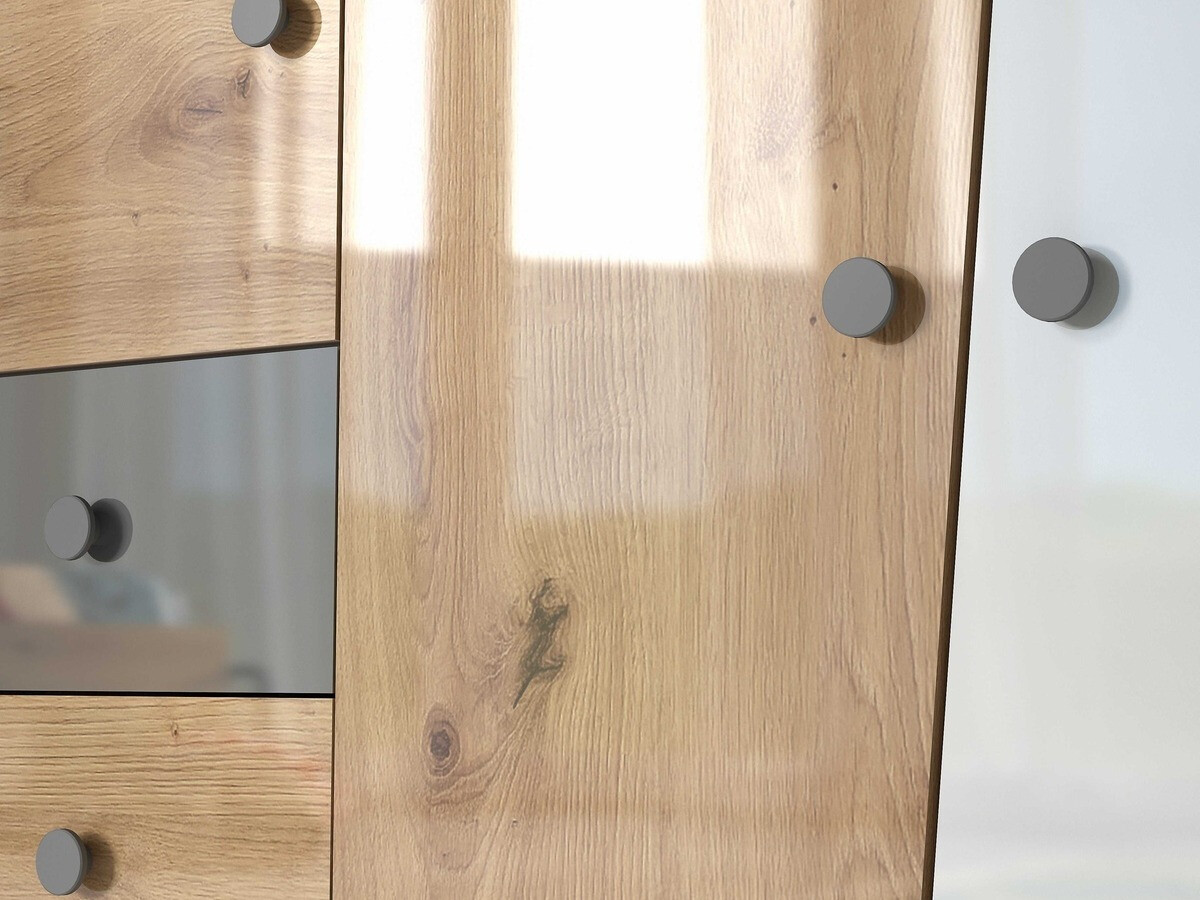 Скрин Mirelbu 105 (Artisan дъб + Бял гланц)