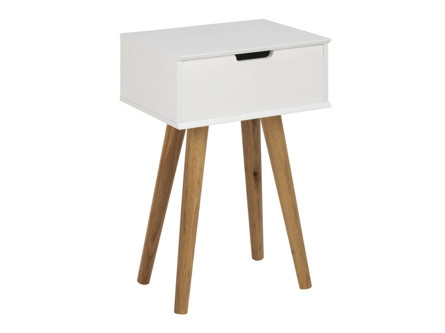 Нощно шкафче Norsica 105 (Бял + Дъб)