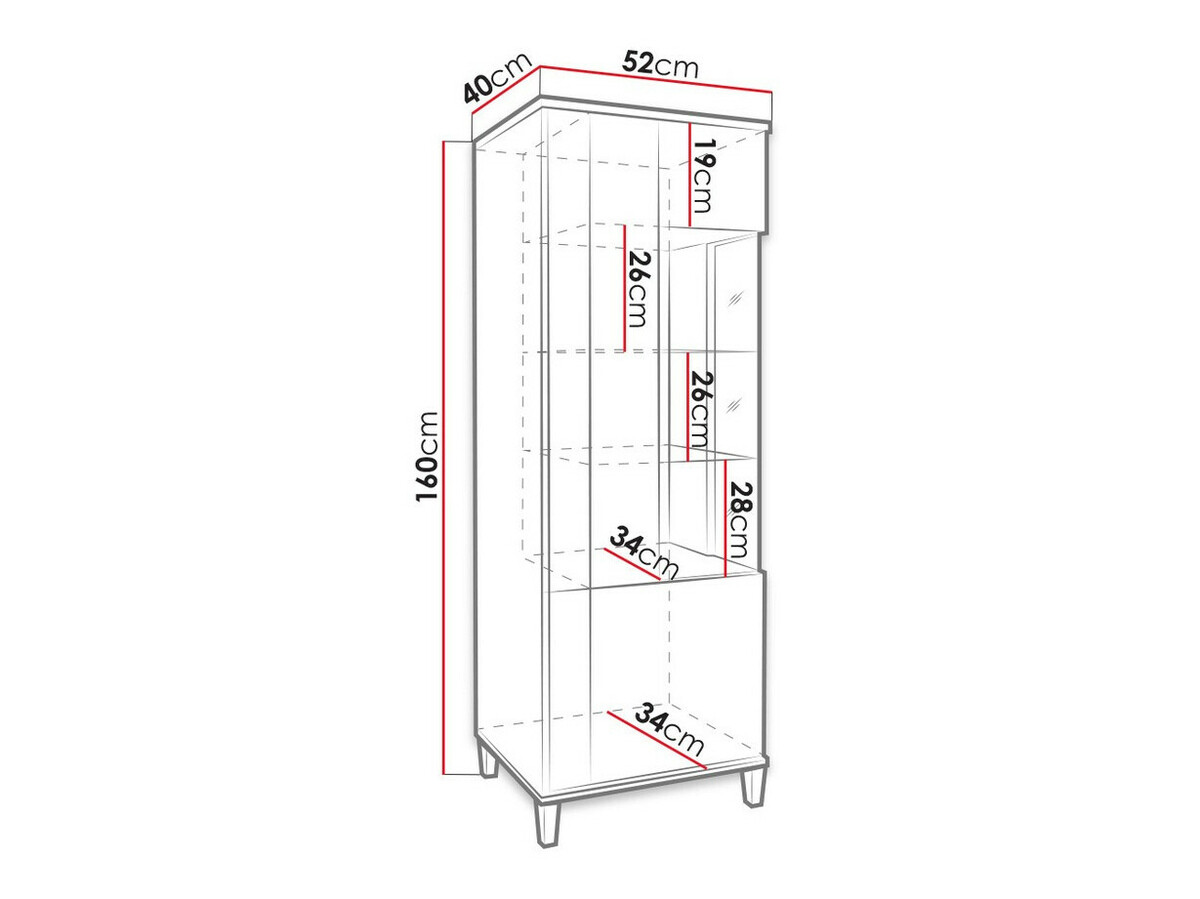 Етажерка Florem II (Бял + Бял гланц + Ярък дърво)