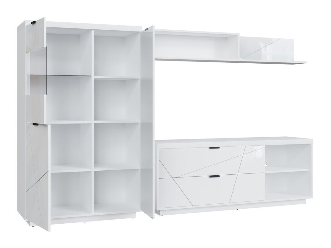 Комплект за хол Fivale 111 (Бял гланц + Бял)