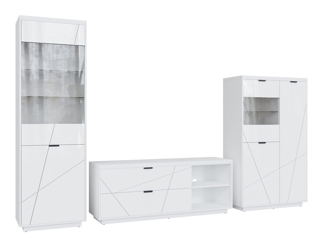 Комплект за хол Fivale 112 (Бял гланц + Бял)