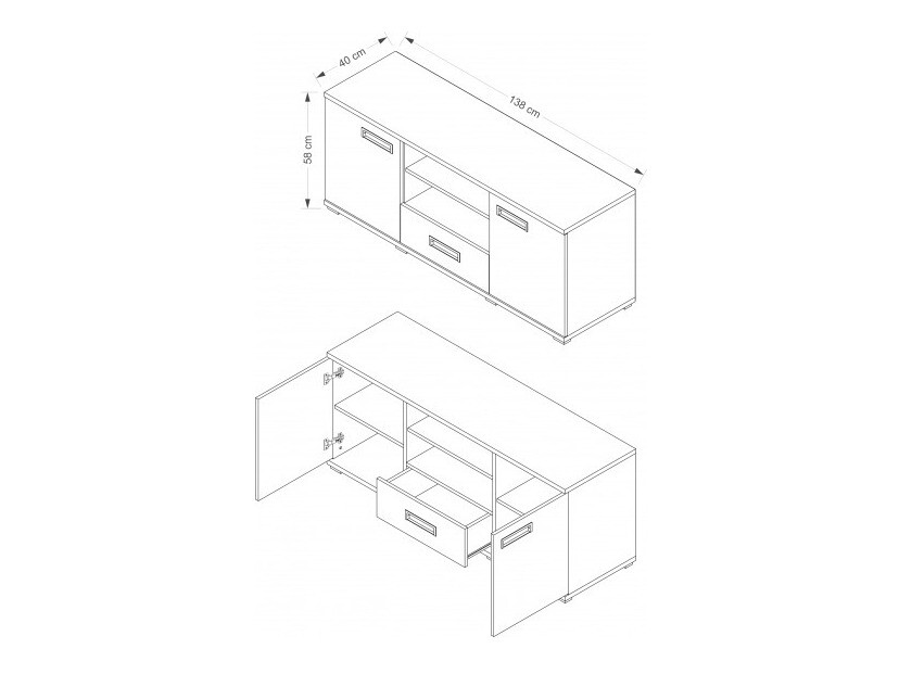 ТВ шкаф Elicavo 102 (Бял)