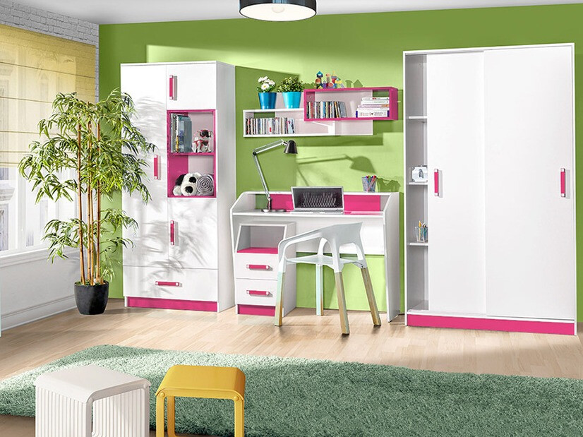 Гардероб Lorlare 115 (Бял + Роза)