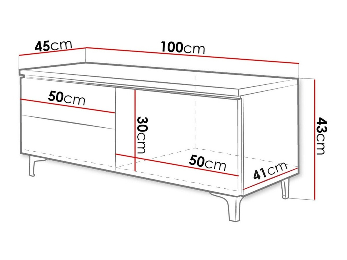 ТВ шкаф Uva IV (Бял + Бял гланц)