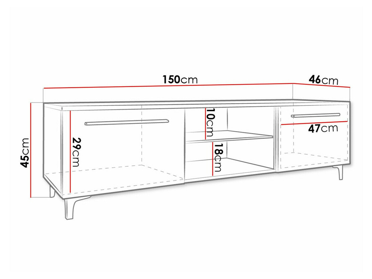ТВ шкаф Uva V (Бял + Бял гланц)