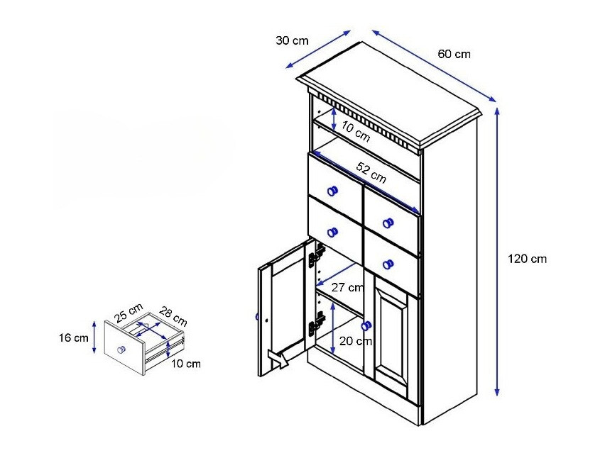 Стоящ шкаф за баня Deletri 105 (Бор)